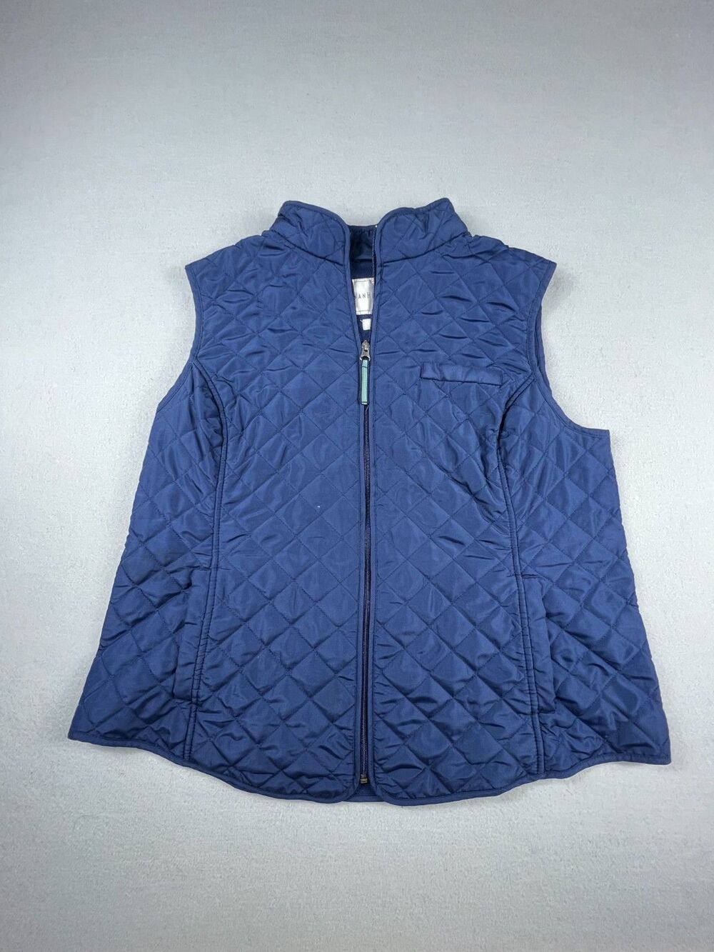 New Van Heusen Womens Puffer Vest Quilted Fleece Lined Size XL Navy Blue NWT